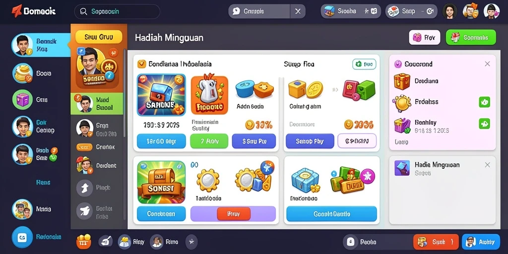 Menu utama dengan desain yang menarik.